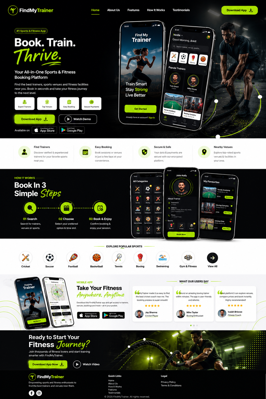 FindMyTrainer Homepage